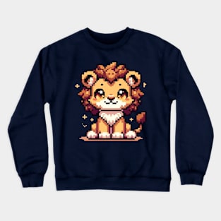 Cute Lion Pixel Art Crewneck Sweatshirt